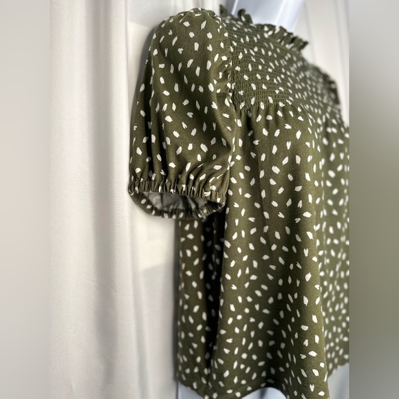 LOFT Green Boxy Blouse with Peter Pan Collar(822) - Picture 4 of 10